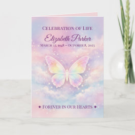 Cartão Butterfly Celebration of Life Funeral Program