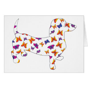 Cartão Butterfly Doxie Dachshund