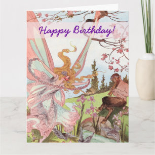Cartão Butterfly Fairy and Centaur Birthday