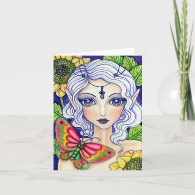Cartão Butterfly Fairy  * her concealment *   Blank Card (Frente)