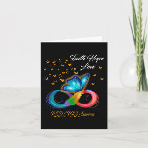 Cartão Butterfly Faith Hope ama Consciência RSD CRPS