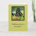 Cartão Butterfly Friend Birthday Card<br><div class="desc">digitally manipulated photographic image of a tropical butterfly</div>