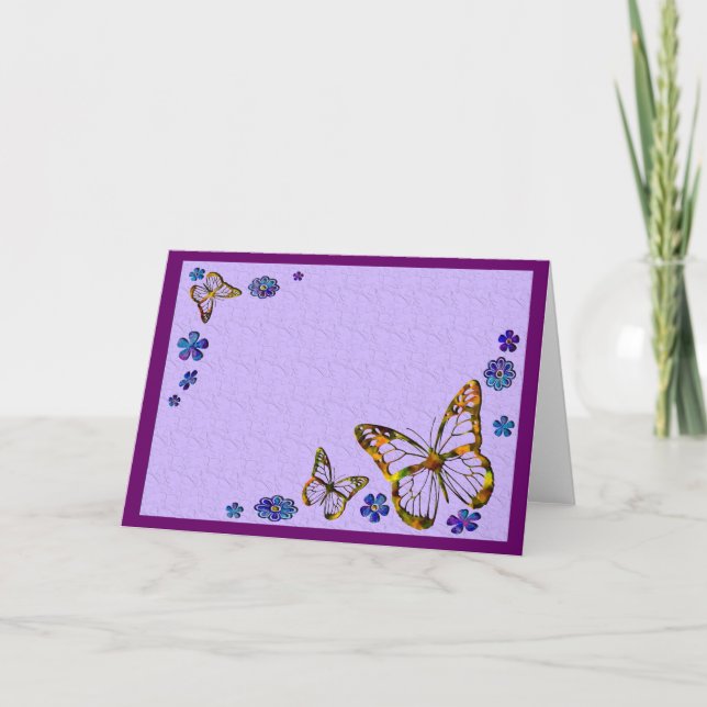 Cartão Butterfly Garden Card (Blank) (Frente)