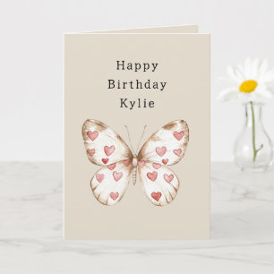 Cartão Butterfly Hearts Birthday