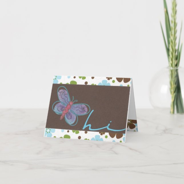Cartão Butterfly Hi Notecard (Frente)