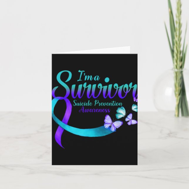Cartão Butterfly Im A Survivor Suicide Prevention Awaren  (Frente)