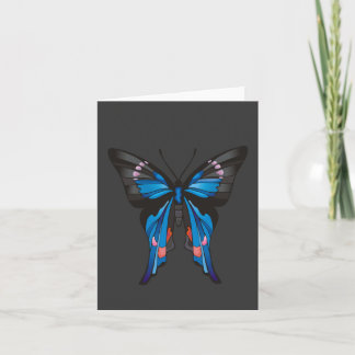 Cartão Butterfly in Blue Notecard