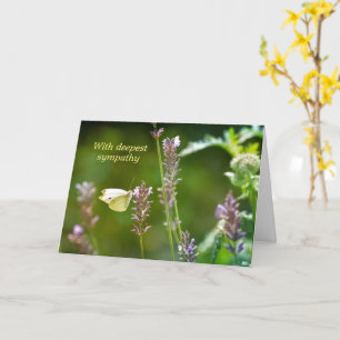 Cartão Butterfly on lavender - With deepest sympathy