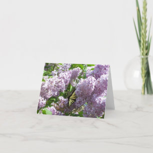 Cartão Butterfly on Lilac Notecard