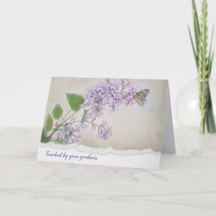 Cartão Butterfly on Lilacs Thank You Card
