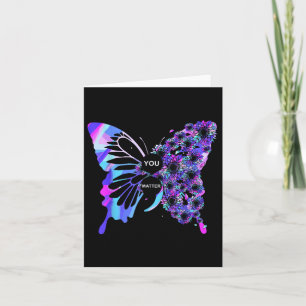 Cartão Butterfly Semicolon Suicídio Sensibilização para a