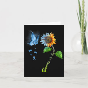 Cartão Butterfly Sunflower Trisomy 18 Sensibilização