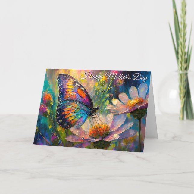 Cartão Butterfly Wildflower Sunrise Mother's Day (Frente)