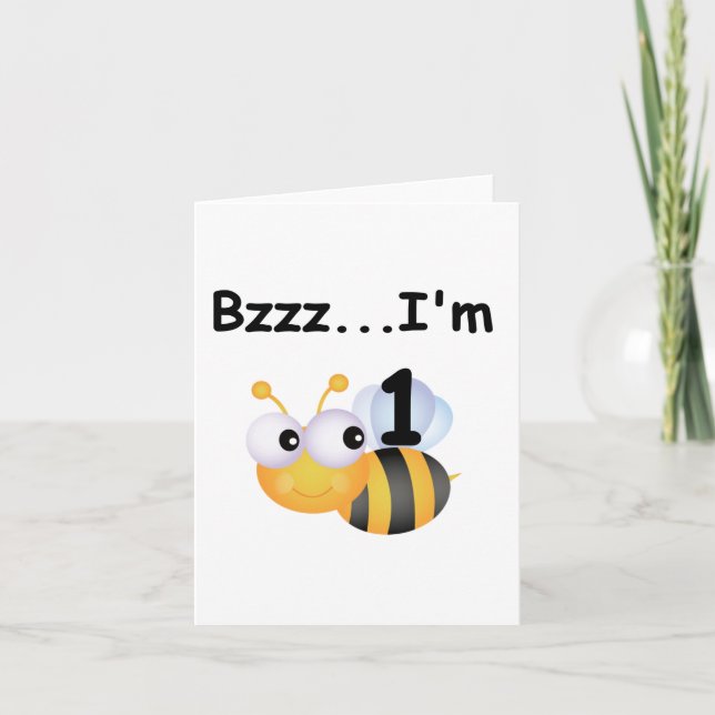 Cartão Buzz Bumblebee primeiro aniversario T-shirts e pre (Frente)