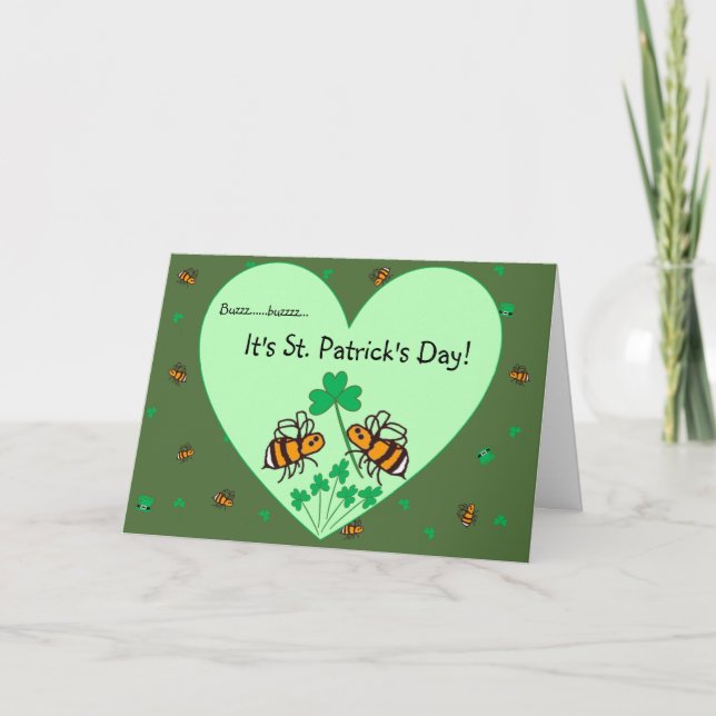 Cartão BuzzAboutBees St Patrick's Day greeting card (Frente)