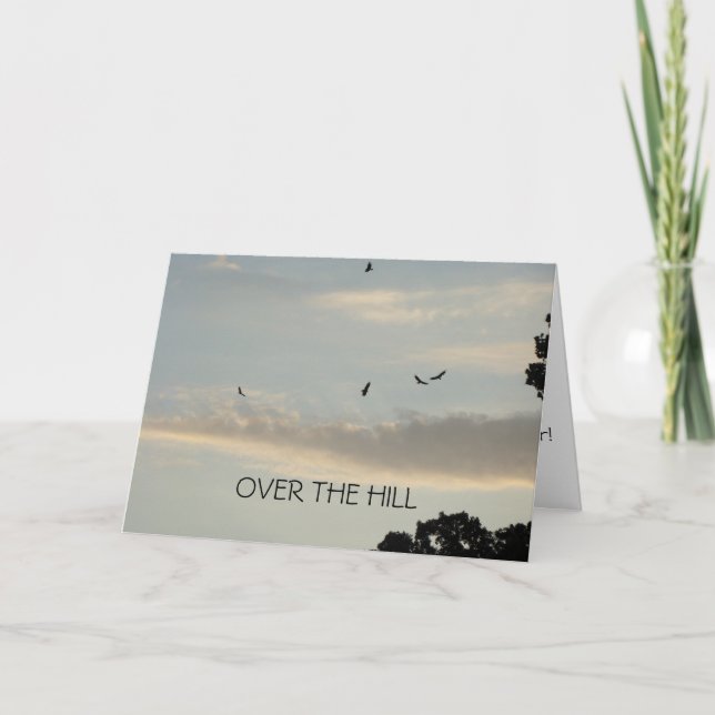 Cartão Buzzards e Céu da Noite, sobre o Aniversário do HI (Frente)