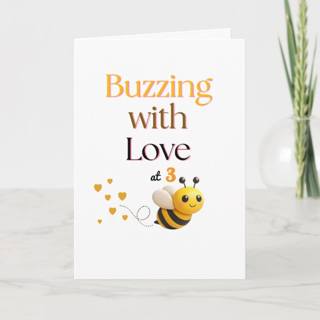 Cartão Buzzing with Love Birthday Card – Sweet Bee Design (Frente)
