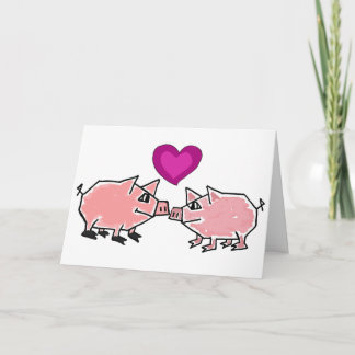 Cartão BW- Pigs Rosa Pensando em você