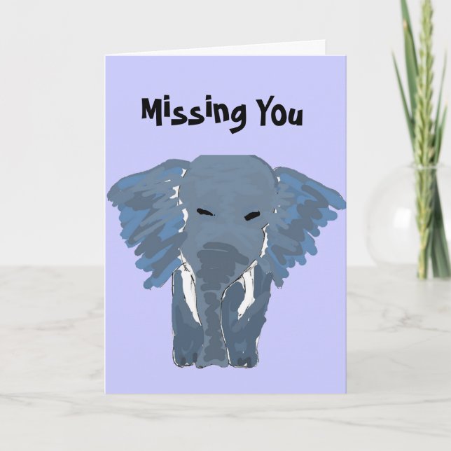 Cartão BY- Artsy Elephant Missing You Card (Frente)