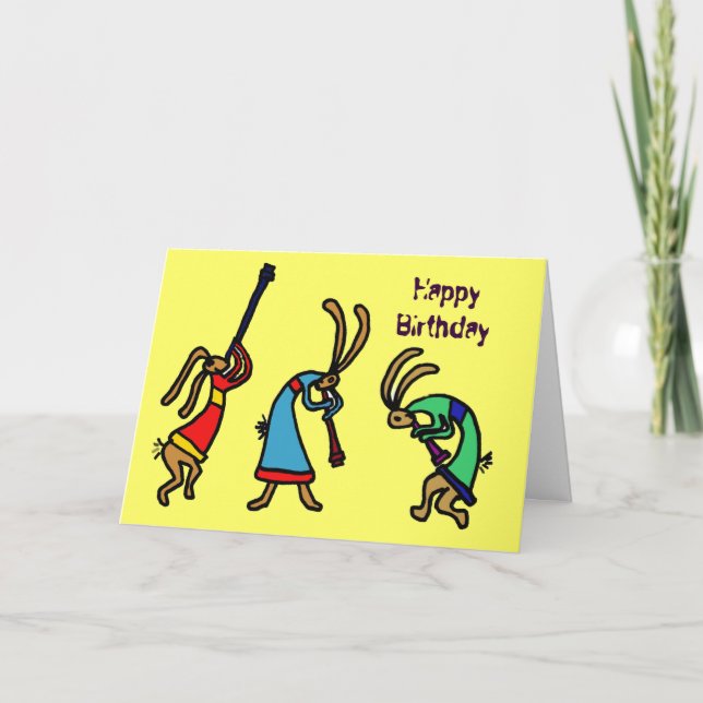 Cartão BY- Funny Birthday Dancing Bunny Card (Frente)