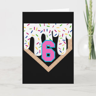 Cartão Bysebyll Drip 6th Birthday Home Plate Boys Youth 6