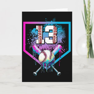 Cartão Bysebyll Drip Aniversário de 13 anos Home Plate Me