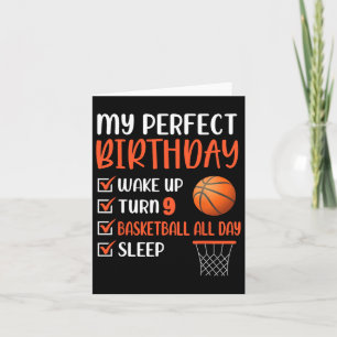 Cartão Bysketbyll de 9 anos Festa de aniversário 9º Boy B