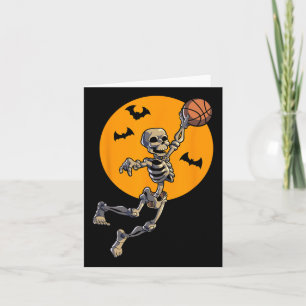 Cartão Bysketbyll Skeleton Halloween Men Bysketbyll