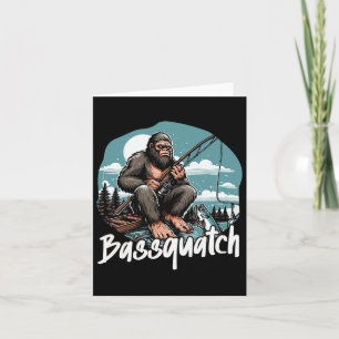 Cartão Byssquatch! Pesca Funny Fora do Pescador Retro