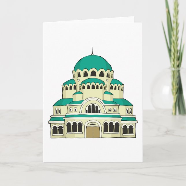 Cartão Byzantine Architecture Teal Dome Cathedral (Frente)