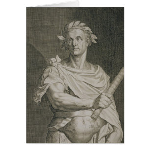 Cartão C. imperador de Júlio César (100-44 BC) do engra