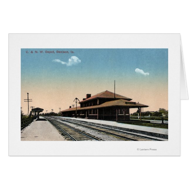 Cartão C & NW Railroad Depot (Frente Horizontal)