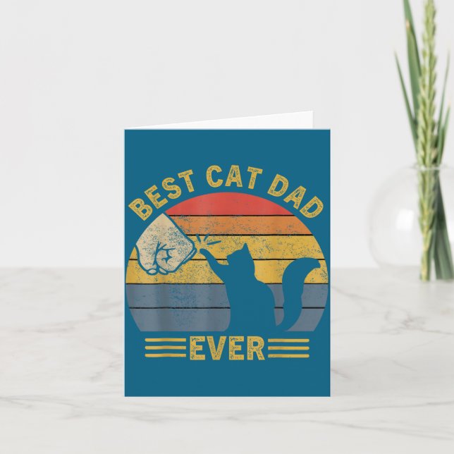 Cartão Ca Men Cat Dad Ever Funny Cat Lover Gift  (Frente)