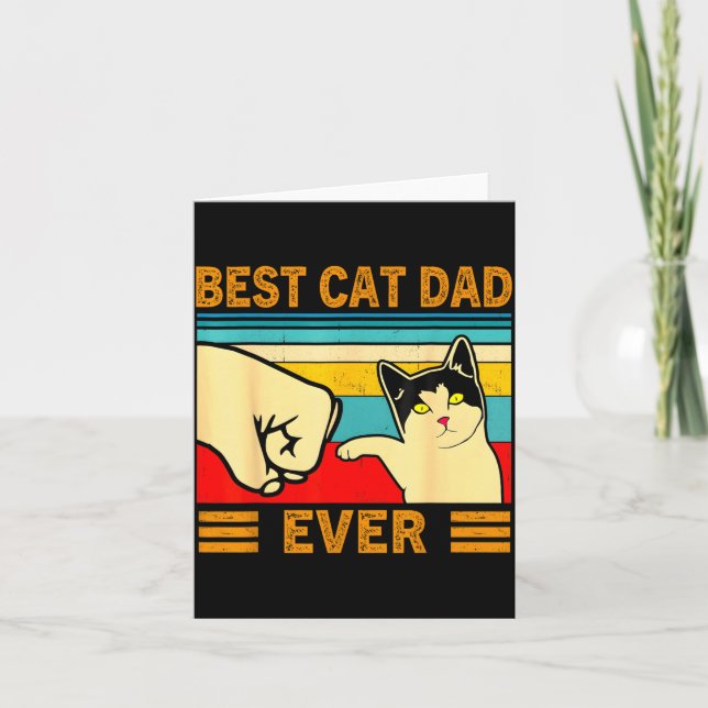 Cartão Ca Men Cat Dad Ever Funny Cat Lover Gift  (Frente)