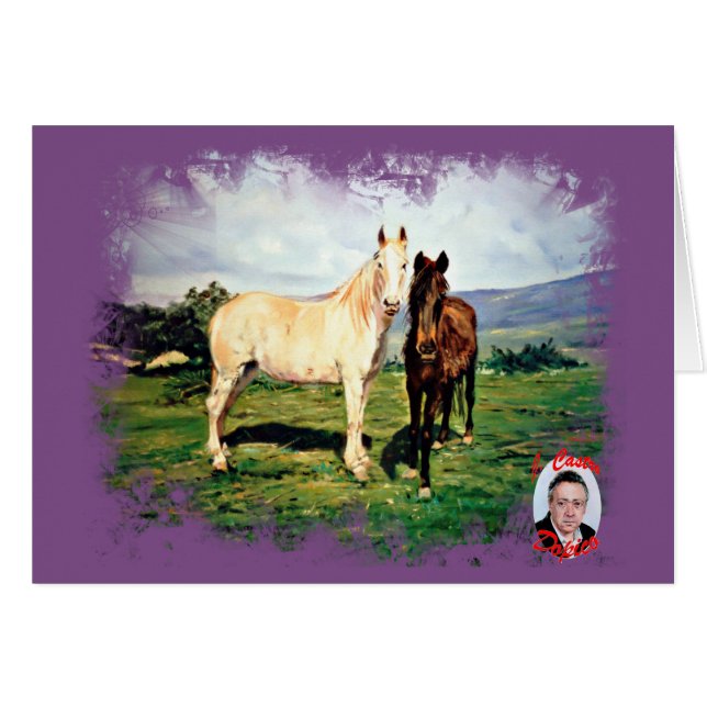 Cartão Caballos/Cabalos/Horses (Frente horizontal)