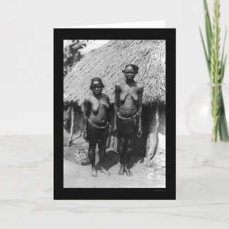 Cartão Cabana 1920 de Sudão das mulheres de Nubian