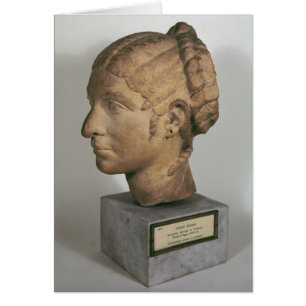 Cartão Cabeça da pedra calcária de uma mulher