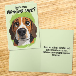 Cartão Cabeça de Beagle de desenho animado fofo Feliz Ani