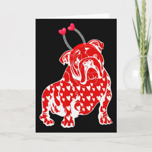 Cartão Cabeça de Cachorro Bulldog Dia dos Namorados Xadre