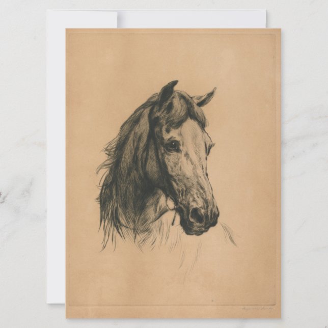 Cartão Cabeça de Cavalo (por Heywood Hardy) (Frente)