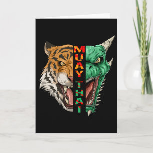 Cartão Cabeça de Dragão e Tigre - Presente de Muay Thai e