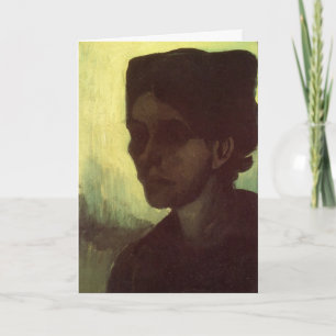 Cartão Cabeça de jovem camponesa por Vincent van Gogh
