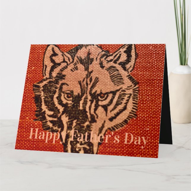Cartão Cabeça de Lobo em Vermelho (Frente)