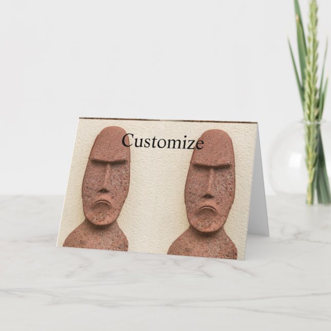 Cartão Cabeça de Moai da Ilha de Páscoa Thunder_Cove (Frente)