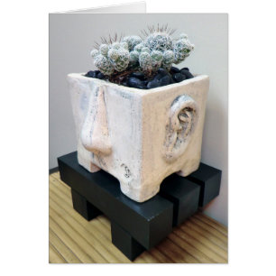 Cartão Cabeça de pote com Thimble Cactus por Designs Sucu