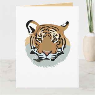 Cartão Cabeça de Tigre Face Animal Selvagem Tigre
