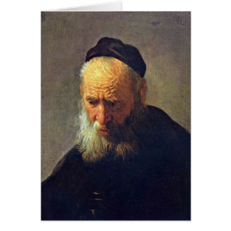 Cartão Cabeça de um ancião pelo círculo de Rembrandt