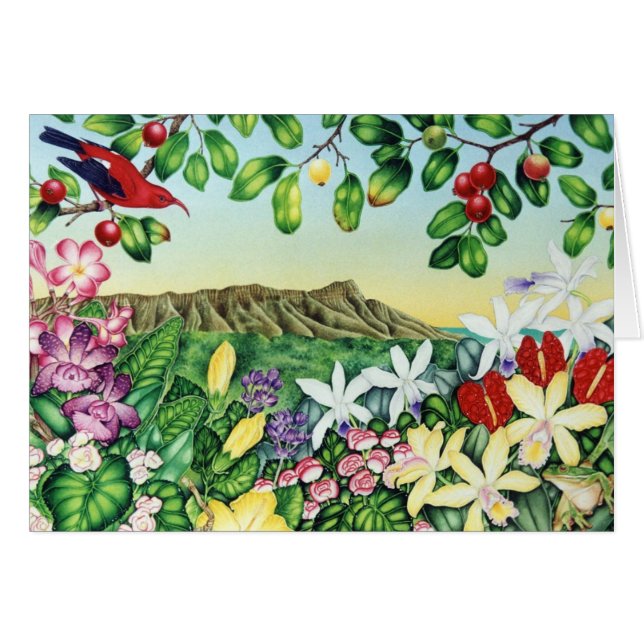 Cartão Cabeça do diamante de Iiwi (Frente Horizontal)