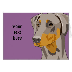 Cartão Cabeça do Doberman, jovem corça, Uncropped