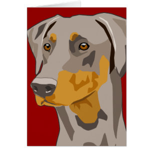 Cartão Cabeça do Doberman, jovem corça, Uncropped